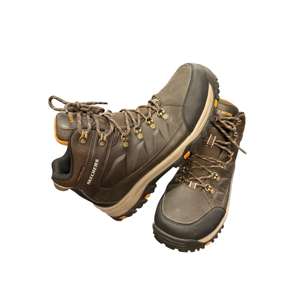 Skechers Hiking Boots Mens 11 Chocolate Brown Water Repellent 204642WW